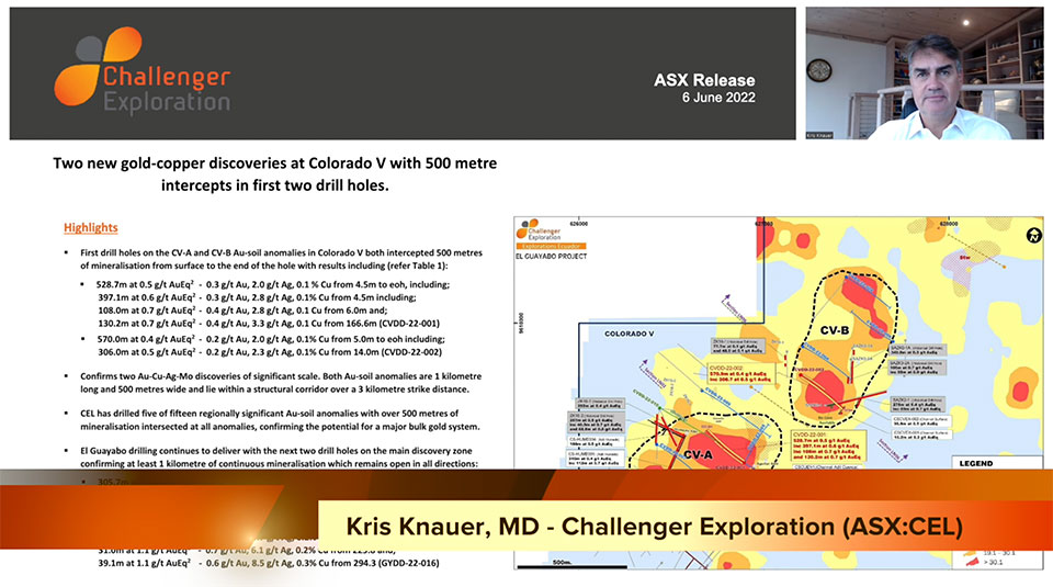 Kris Knauer explains the gold-copper discoveries at its Colorado V and El Guayabo tenements in Ecuador